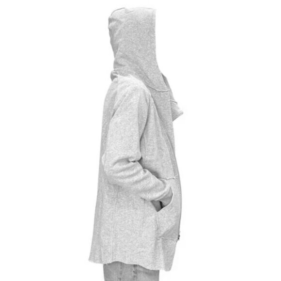 NWT JLUX LABEL MENS ASYMMETRIC GRAY ZIP-UP HOODIE SWEATSHIRT JACKET - Picture 6 of 10